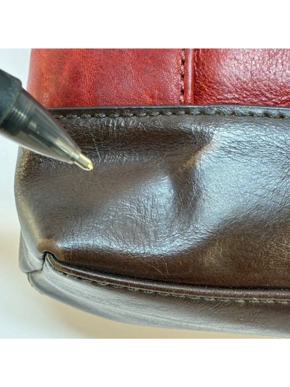 Vintage Tignanello Leather Red/Brown Crossbody Leather Handbag